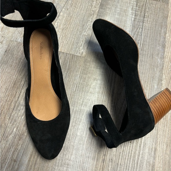 Soludos Gemma Heel in Black Suede Block Heel - Picture 6 of 10